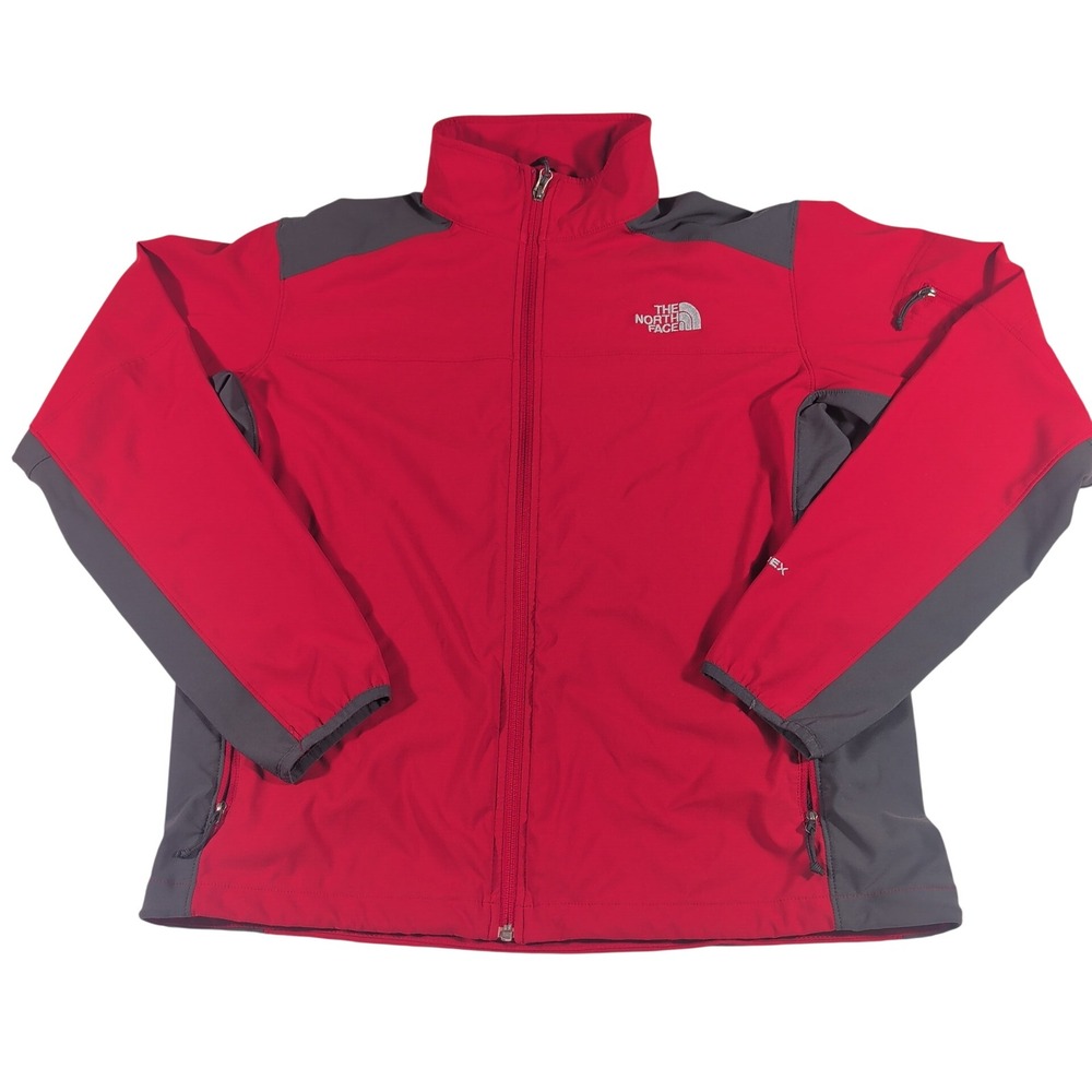 The North Face Jacket Mens L Red TNF Apex Softshell Full Zip Polyester Elastane